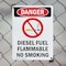 Signmission Diesel Fuel Flammable Danger Sign, Plastic, 7in W x 10in L, 2PK OS-2PACK-DS-P-710-V-1128 - alternate 6